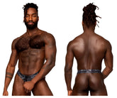 Shiny blue patterned men’s briefs male power 334-282 s-naked power sock black-blue color