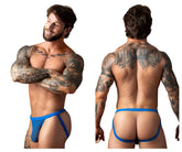 Male power 388-11c fishnet 2 jockstrap in royal blue with thin side straps and supportive contoured design showing back side