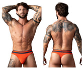 Orange male power 412-299 soo cumfy thongs with navy blue stripes designed for comfort and style