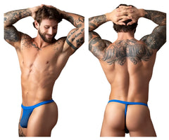 Male power 449-11c fishnet 2 g-string royal blue mesh thong showing front view