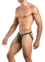 Malebasics mbl82 sexy jockstrap in black mesh with sleek form-fitting design and contrasting black elastic waistband