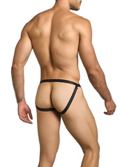 Malebasics mbl82 sexy jockstrap in black mesh with sleek minimalist briefs and a smooth elastic waistband