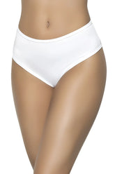White mapale 3037 high waist ruched back bikini bottom made of smooth stretchy fabric, back side view
