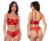 Mapale 8895 two piece set red lace bra and matching panties featuring delicate lace material and elegant design