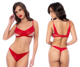 Red lace bra and matching thong set by mapale 8903 featuring delicate lace in vibrant red for intimate wear