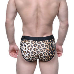 MetroMaleWear 365 hip brief leopard print with black elastic waistband comfortable stylish men’s underwear