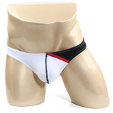 MetroMaleWear Alegria thong white 1322-50 featuring white and black athletic briefs with red accent stripe and side zipper detail