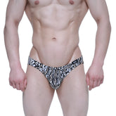 MetroMaleWear Amur Bikini 5103-M62 black and white zebra-striped men’s briefs with a snug form-fitting design