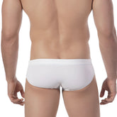 MetroMaleWear Aqua White swim brief 4917-00 with smooth form-fitting design and elastic waistband in white briefs style