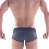 Dark gray MetroMaleWear Arc Swim Boxer heather 4925-11 with sleek form-fitting design and subtle stitching details