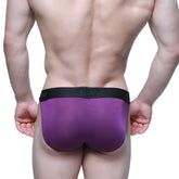Purple MetroMaleWear Asian bikini briefs with black elastic waistband designed for athletic comfort and support