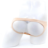 Beige seamless briefs with minimalist design and soft fabric from metromalewear asian jock strap gold 5001-21