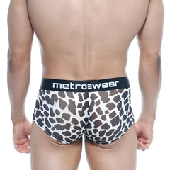 Black and white leopard print briefs with black metro2wear waistband metroMalewear Asian trunk dalmatian 2026-77