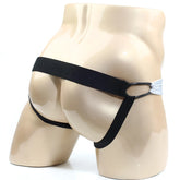 Black elastic briefs by metromalewear with a sleek minimalist design and subtle logo on the waistband