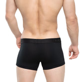 MetroMaleWear Avalon black boxer briefs with snug elastic waistband featuring subtle men branding for daily comfort