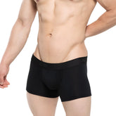 MetroMaleWear Avalon boxer brief black 3034-20 features smooth, form-fitting fabric with a subtle waistband logo