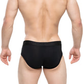 MetroMaleWear Avalon brief black 3036-20 in smooth form-fitting fabric with subtle waistband logo
