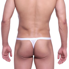 White MetroMaleWear big pouch thong 1402-00 with narrow waistband and minimal coverage in soft fabric