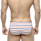 Metro male wear bosco bikini 5103-15 red blue and white striped men’s briefs with a comfortable fit