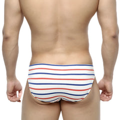 Metro male wear bosco bikini 5103-15 red blue and white striped men’s briefs with a comfortable fit