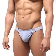 Light blue cotton briefs with a red brand tag at the waistband metroMalewear Bosillo half back bikini lavender 3504-08