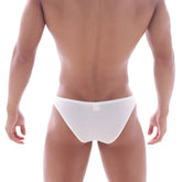 MetroMaleWear Bosillo half back bikini briefs in white feature a minimalist clean tailored cut and soft fabric