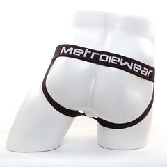 Black metrowear briefs with sleek form fitting design and white lettering on waistband for comfortable daily wear