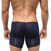 MetroMaleWear bosillo long boxer dark blue 3514-29 sheer mesh briefs with subtle textured finish front view