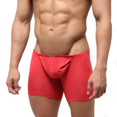 Metro male wear bosillo long boxer red 3514-12 red men’s boxer briefs with contoured pouch and elastic waistband