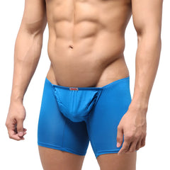 Bright blue form-fitting textured boxer briefs with a small red MetroMaleWear brand tag at the waistband