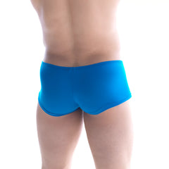 Metro male wear bosillo short boxer royal blue swim trunks with smooth stretchy fabric in bright blue