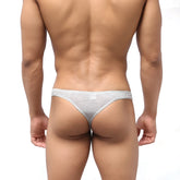Gray heathered snug form-fitting briefs metro male wear bosillo thong gray 3502-10 showing front side