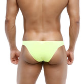 MetroMaleWear bulge capri bikini briefs in bright lime green with a sleek minimalist design for a comfortable fit