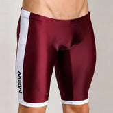 Maroon and white MetroMalewear campus jammer 4904-39 athletic shorts with sleek form-fitting design