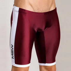 Maroon and white MetroMalewear campus jammer 4904-39 athletic shorts with sleek form-fitting design
