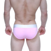Pink briefs with white elastic waistband metro malewear candy coated pink hip brief 8003-02