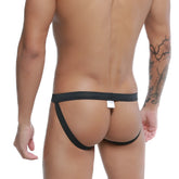 Black metroMalewear cannon jock strap 2201-20 with snug form-fitting design and elastic waistband