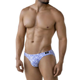 MetroMaleWear Celadon Bikini 5103-M79 blue and white patterned men’s briefs with sleek modern design and comfortable fit