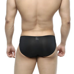 MetroMalewear Cesar bikini black 6009-20 sheer mesh briefs showing lightweight breathable fabric design
