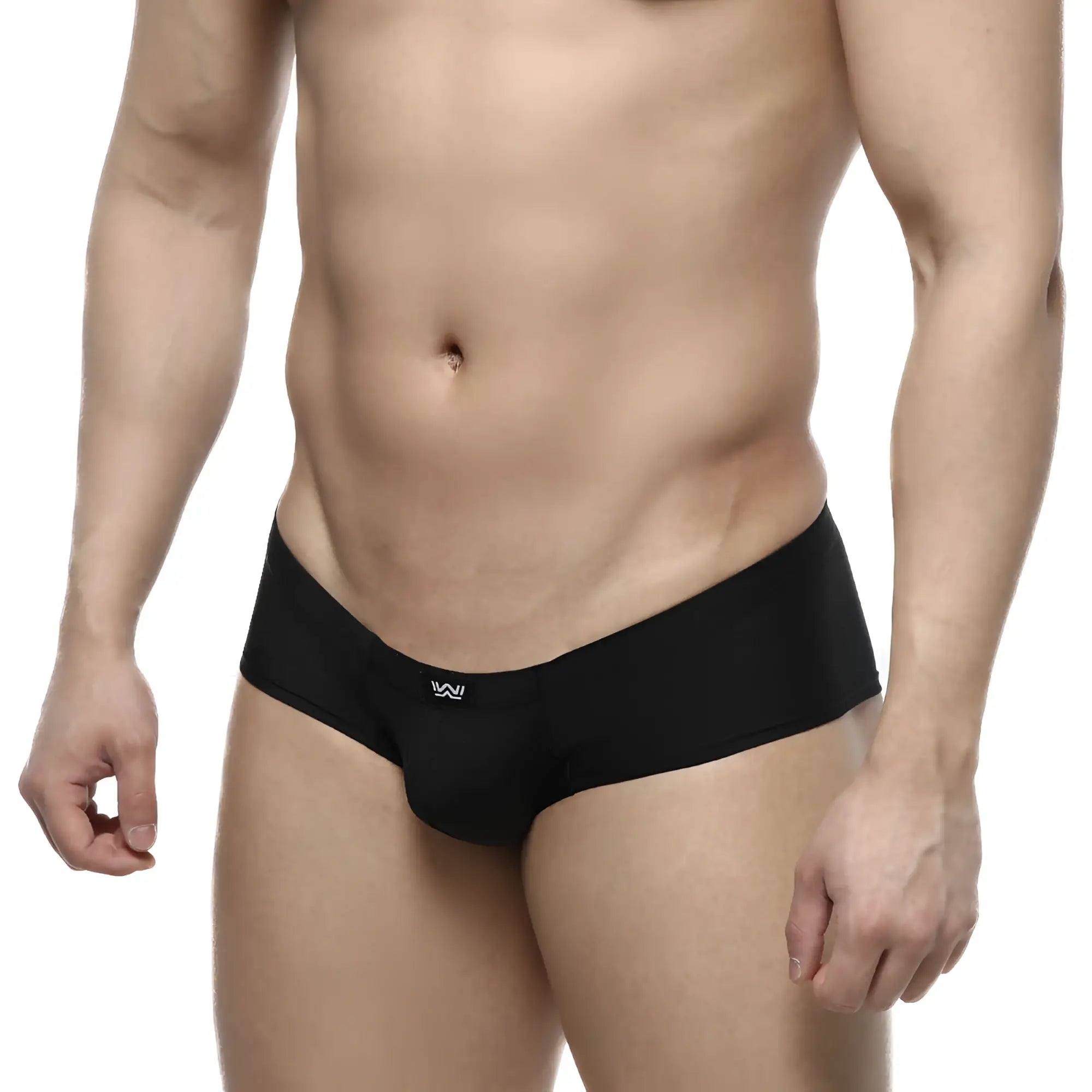 MetroMaleWear cheek black 2028-20 black men’s briefs sleek form-fitting design with small white logo on waistband