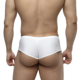 MetroMaleWear cheek white 2028-00 white sleek form-fitting briefs with smooth satin-like finish front view