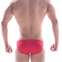 MetroMaleWear classic swim bikini red 4937-12 bright red form-fitting swim trunks for men