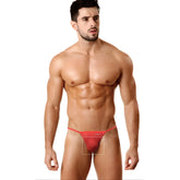 Red metro malewear cobra string thong with subtle front logo designed for comfortable daily wear