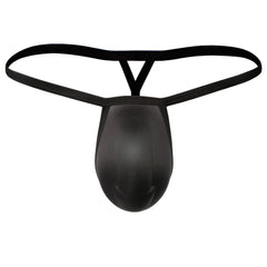MetroMaleWear cock bra thong black in smooth slightly textured fabric with thin elastic straps showing back side