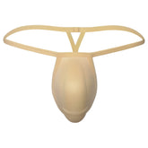 Beige metro malewear cock bra thong nude seamless stretchy fabric with form-fitting design and triangular strap support