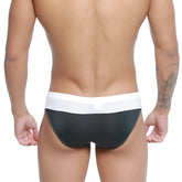 Black and white briefs metro male wear colina bikini white 5144-00 with sleek modern design in front view