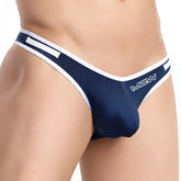 Navy blue MetroMaleWear Colonel Bikini briefs 2019-28 with white trim and stripes for comfortable daily wear