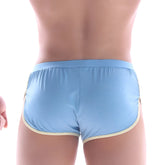 Light blue athletic-style briefs with cream trim by MetroMaleWear comfort boxer blue 8019-08 for active use