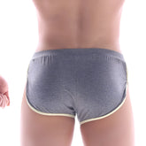 Gray heathered athletic briefs with light yellow trim from metromalewear comfort boxer heather 8019-11 collection
