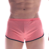 MetroMalewear comfort boxer orange 8019-14 pink athletic shorts with black trim and subtle textured fabric